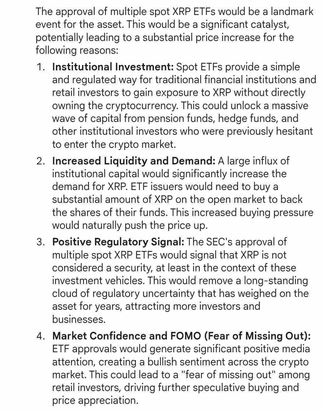 Google Gemini Commentary on Spot XRP ETF Approval