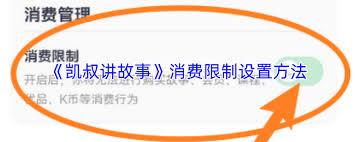 凯叔讲故事如何设置消费限制