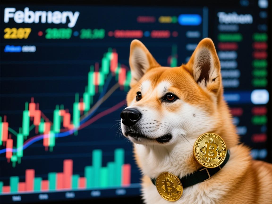 狗狗币二月份市值，波动中的社区力量与市场博弈