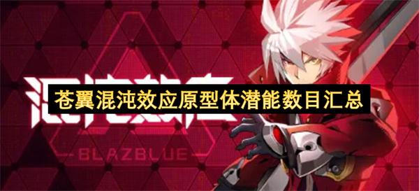 苍翼混沌效应原型体潜能数目汇总