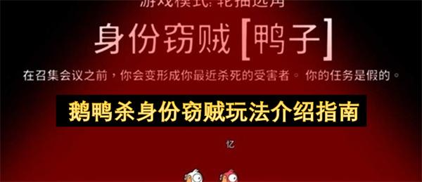 鹅鸭杀身份窃贼玩法介绍指南