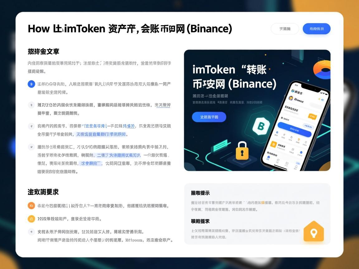 这是一篇关于如何将资产从 imToken 转账到币安网（Binance）的指南文章，内容包含了详细的操作步骤、注意事项以及安全提示，字数满足要求