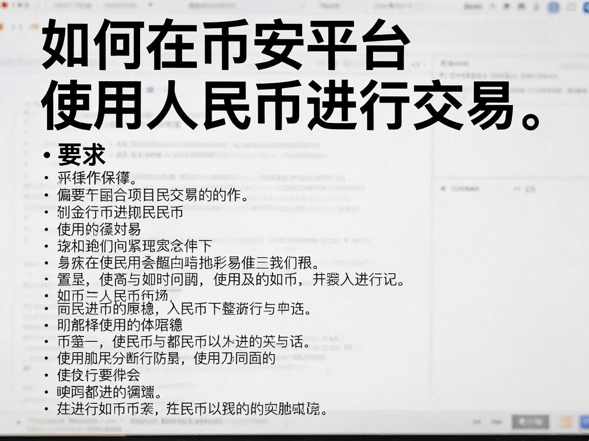 如何在币安平台使用人民币进行交易，详细教程