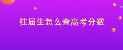 往届高考成绩如何查询