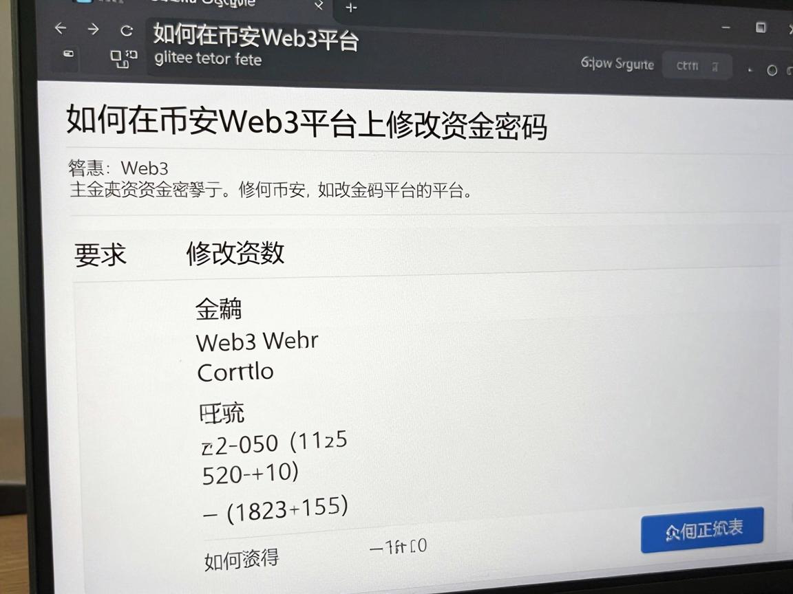 如何在币安Web3平台上修改资金密码