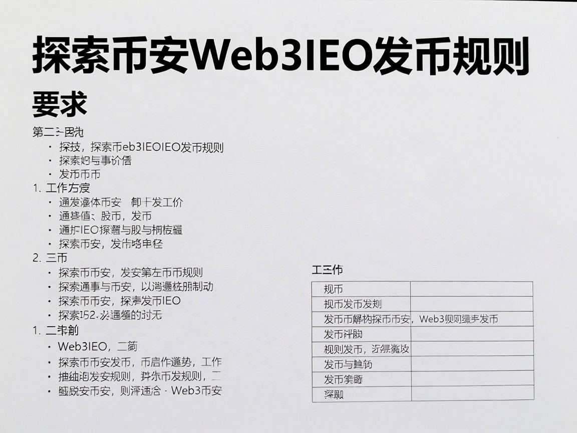 探索币安Web3IEO发币规则