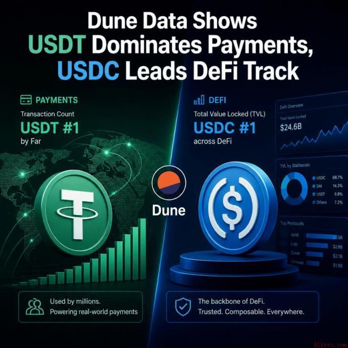 USDT支付主导 vs USDC DeFi深耕：稳定币专业化竞争格局浮现