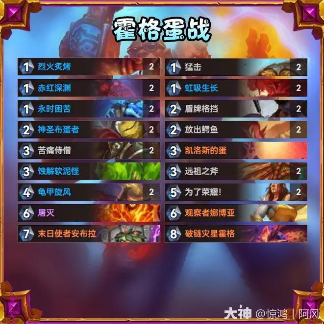 炉石传说逃离紫罗兰监狱霍格双蛋战卡组推荐